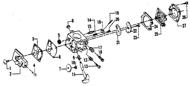 Carburetor No. 35183 Diagram and Parts List for 358796130  Craftsman Trimmer