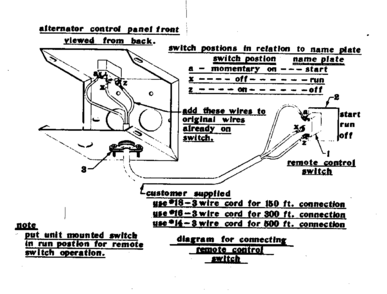Connecting Remote Control Switch Diagram and Parts List for 5803181-6  Craftsman Engine