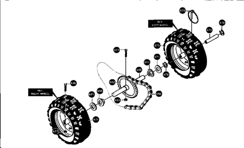 Wheel Assembly Diagram and Parts List for 536886610  Craftsman Snow Blower