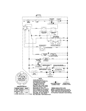 Schematic-tractor Diagram and Parts List for 917276412  Craftsman Lawn Tractor