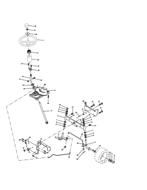 Steering Diagram and Parts List for 917272353  Craftsman Lawn Tractor