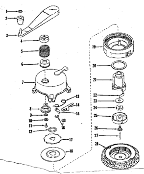 Ratchet Self Starter No. 29986 Diagram and Parts List for 143501021  Craftsman Engine