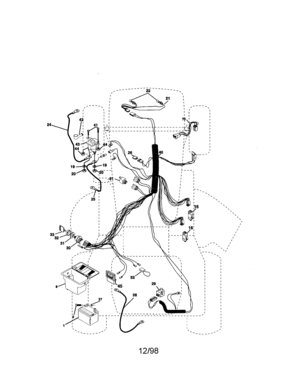 Electrical Diagram and Parts List for 917271013  Craftsman Lawn Tractor