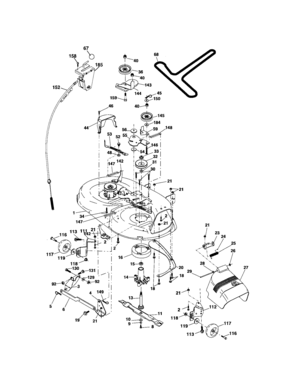 Mower Deck Diagram and Parts List for 917276751  Craftsman Lawn Tractor