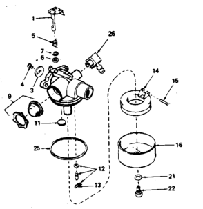 Carburetor No. 632389 Diagram and Parts List for 143384522  Craftsman Engine