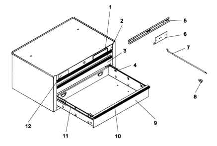 Tool Box Diagram and Parts List for 706825380  Craftsman Tool Stand & Cart