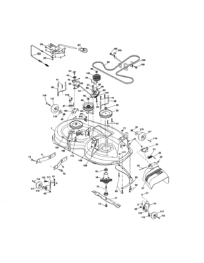 Mower Deck Diagram and Parts List for 917203824  Craftsman Lawn Tractor
