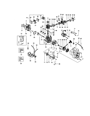 Crankcase Diagram and Parts List for 358795050  Craftsman Trimmer