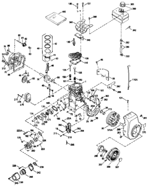 Replacement Parts Diagram and Parts List for 143834042  Craftsman Engine