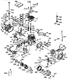 4-cycle Engine Diagram and Parts List for 143959005  Craftsman Engine