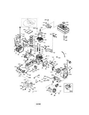 Engine/tank Diagram and Parts List for 143039003  Craftsman Engine