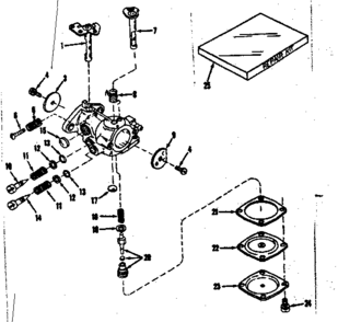 Carburetor No.30119 (power Products 0234-14) Diagram and Parts List for 143103011  Craftsman Engine