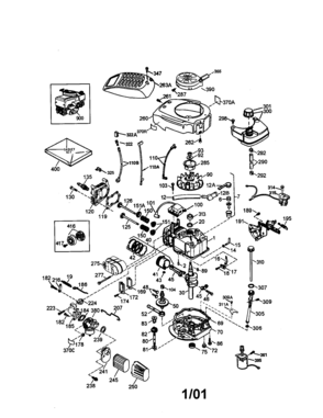 4-cycle Engine Diagram and Parts List for 143016718  Craftsman Engine