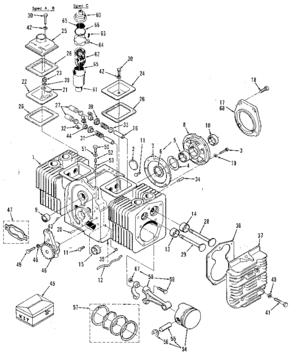 Cylinder Block Diagram and Parts List for 73911054C  Craftsman Engine