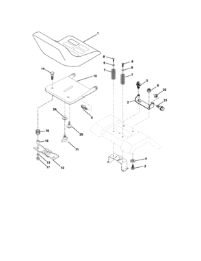 Seat Assembly Diagram and Parts List for 917273820  Craftsman Lawn Tractor