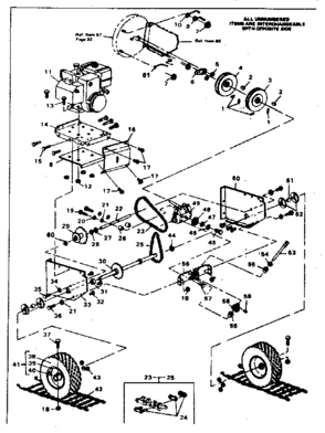 Drive Assembly Diagram and Parts List for 5361-52  Craftsman Snow Blower