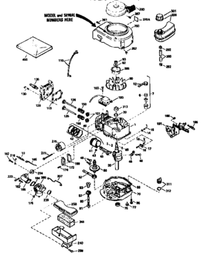 Replacement Parts Diagram and Parts List for 143953500  Craftsman Engine