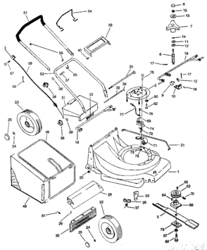 Replacement Parts Diagram and Parts List for 247383902  Craftsman Lawn Mower
