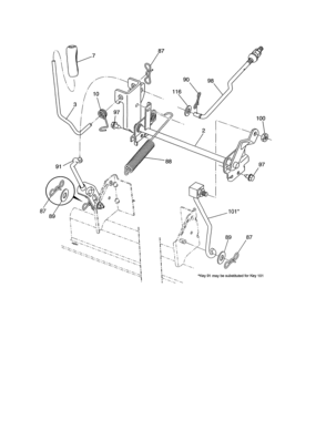 Lift Assembly Diagram and Parts List for 917988240  Craftsman Lawn Tractor