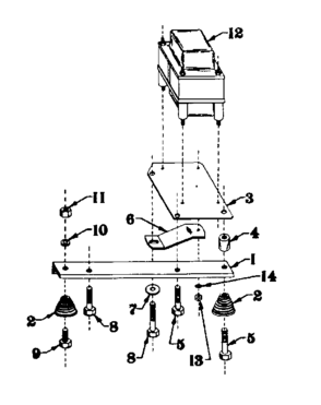 Reactor Assem. & Engine Mtg. Support Diagram and Parts List for 5803192-2  Craftsman Generator