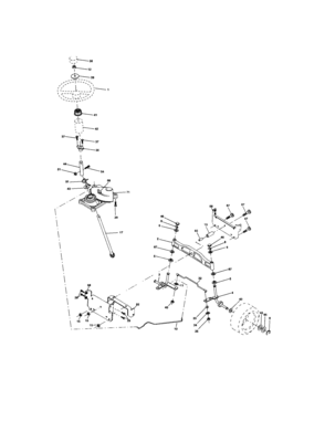 Steering Assembly Diagram and Parts List for 917273505  Craftsman Lawn Tractor