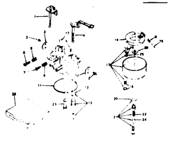 Carburetor Diagram and Parts List for 143636072  Craftsman Engine