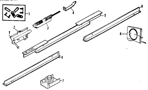 Rail Assembly Diagram and Parts List for 13953613  Craftsman Garage Door Opener
