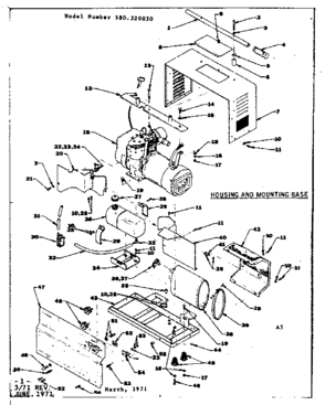 Housing And Mounting Base Diagram and Parts List for 580320030  Craftsman Engine