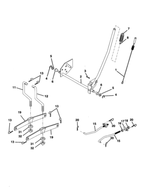 Mower Lift Diagram and Parts List for 917278041  Craftsman Lawn Tractor