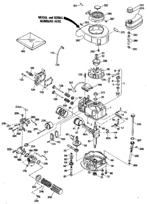 Replacement Parts Diagram and Parts List for 143404462  Craftsman Engine