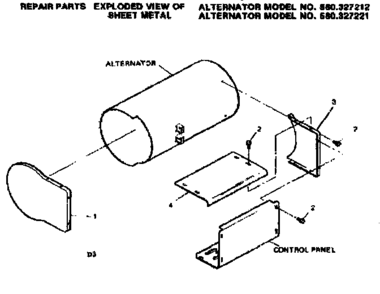 Sheet Metal Diagram and Parts List for 580327212  Craftsman Engine