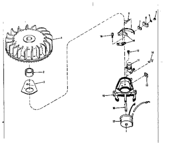 Magneto (wico Fw-2640) Diagram and Parts List for 143501270  Craftsman Engine