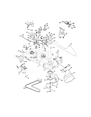 Mower Deck Diagram and Parts List for 917273241  Craftsman Lawn Tractor