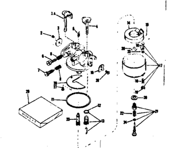 Carburetor Diagram and Parts List for 143135012  Craftsman Engine