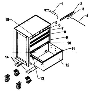 Chest Diagram and Parts List for 706599033  Craftsman Tool Stand & Cart