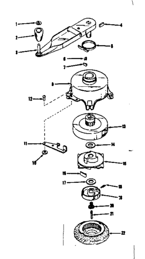 Ratchet Self Starter No. 30067 Diagram and Parts List for 14314351A  Craftsman Engine