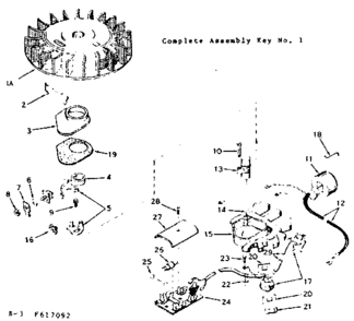 Magneto Diagram and Parts List for 143617092  Craftsman Engine
