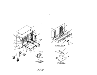46" 7 Drawer Mobile Tool Cart Diagram and Parts List for 706655790  Craftsman Tool Stand & Cart