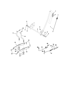 Lift Assembly Diagram and Parts List for 917276411  Craftsman Lawn Tractor