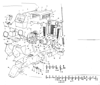 Engine And Housing Diagram and Parts List for 91725510B  Craftsman Lawn Tractor