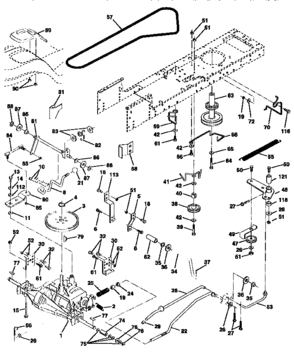 Drive Diagram and Parts List for 917259020  Craftsman Lawn Tractor