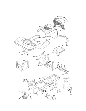 Chassis And Enclosures Diagram and Parts List for 917272920  Craftsman Lawn Tractor