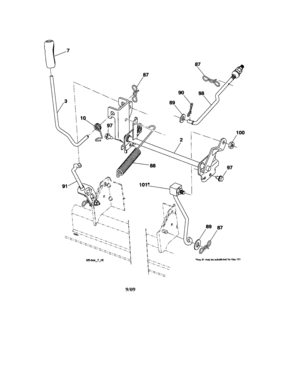 Lift Diagram and Parts List for 917288120  Craftsman Lawn Tractor