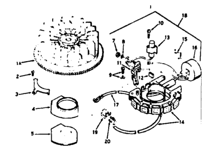 Magneto Diagram and Parts List for 143226272  Craftsman Engine