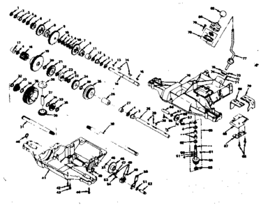 Transaxle Diagram and Parts List for 9174010-7  Craftsman Lawn Tractor
