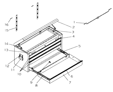 Tool Chest Diagram and Parts List for 706593862  Craftsman Tool Stand & Cart