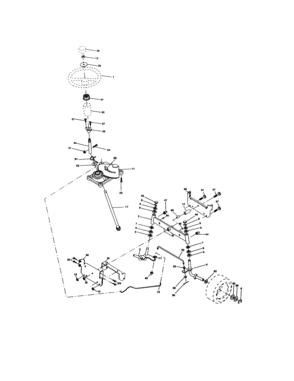 Steering Assembly Diagram and Parts List for 917273374  Craftsman Lawn Tractor