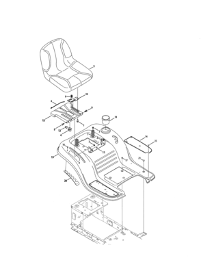 Seat/fender Diagram and Parts List for 247203726  Craftsman Lawn Tractor