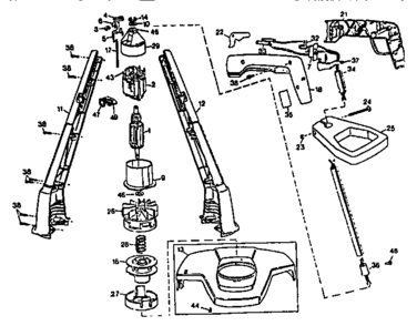 Replacement Parts Diagram and Parts List for 74104  Craftsman Trimmer