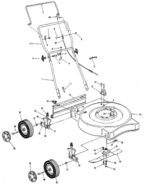 Replacement Parts Diagram and Parts List for 247384220  Craftsman Lawn Mower